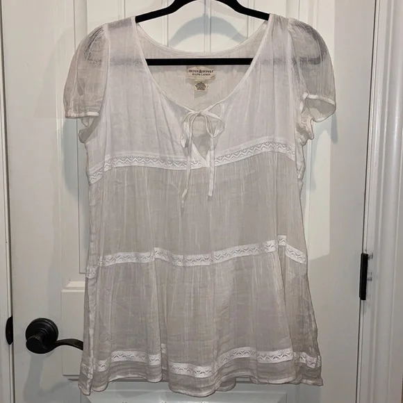 Denim & Supply Ralph Lauren L Peasant Bohemian Southwest Cap Sleeve Pullover Top - Picture 6 of 16